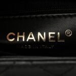 Shiny Aged Calfskin Quilted Nano Kelly Shopper Black - Image 6