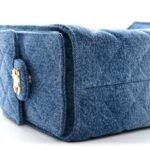 Washed Denim Quilted Mini Chanel 25 Handbag Blue - Image 10