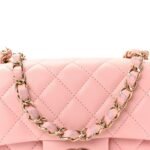 Lambskin Quilted Mini Rectangular Flap Light Pink - Image 8