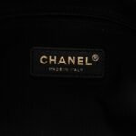 Suede Calfskin Shiny Lambskin Quilted Small Shopping Bag Beige Black - Image 6