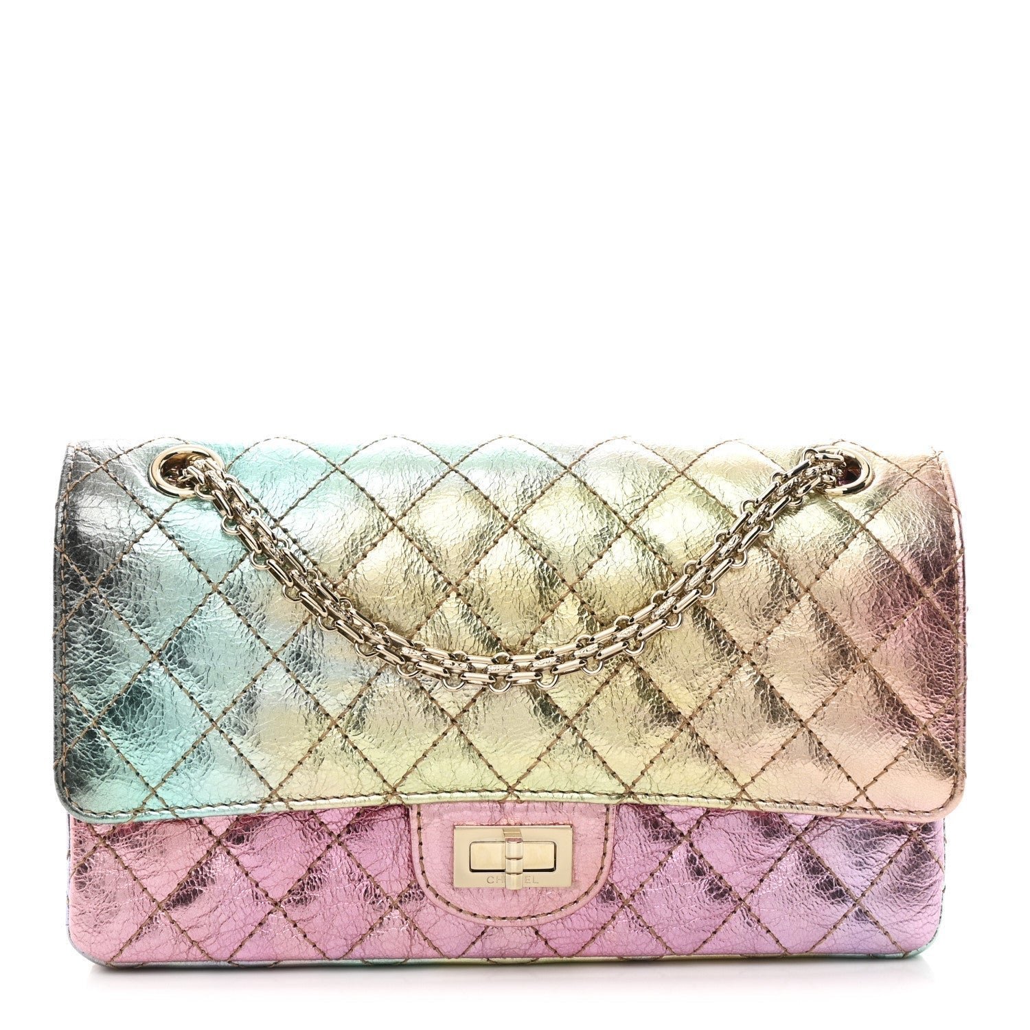 02f067832fd3543290a4b725f58934f2.jpg Metallic Goatskin Quilted 2.55 Reissue 225 Flap Multicolor - Image 1