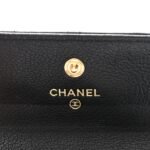 Goatskin Quilted Flap Card Holder Black - Image 7