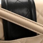 Lambskin Quilted Medium Elegant CC Flap Beige Black - Image 12