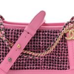 Tweed Calfskin Small Gabrielle Hobo Pink - Image 8