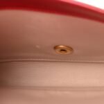 Iridescent Calfskin Quilted Small Straight Lined Flap Red - Image 5