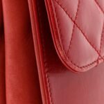 Iridescent Calfskin Quilted Small Straight Lined Flap Red - Image 14