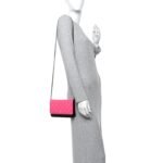 Patent Quilted Bi-Color Wallet On Chain WOC Pink Black - Image 2