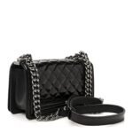 Patent Calfskin Quilted Small Boy Flap Black - Image 3