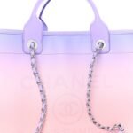 Shaded Calfskin Small Deauville Tote Light Purple Pink Coral - Image 9