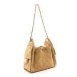 Suede Quilted Mini Chanel 25 Handbag Beige - Image 3