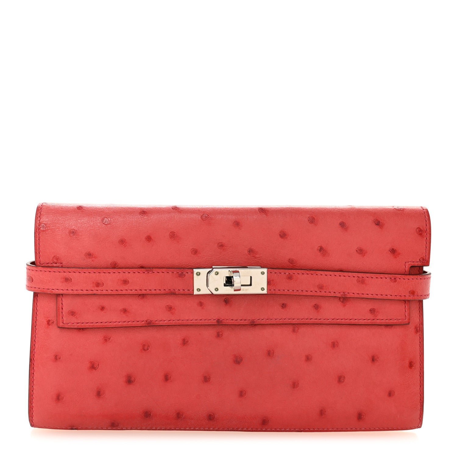 0a929c71743b13cb32e08b52a0daabc2.jpg Ostrich Kelly Longue Wallet Rouge Vif - Image 1