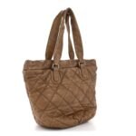 Lambskin Quilted Cloudy Bundle North South Tote Beige - Image 3