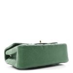 Metallic Caviar Quilted Mini Rectangular Flap Green - Image 3