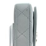 Lambskin Quilted Pearl Chain Belt Bag Light Blue - Image 12