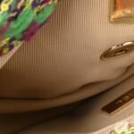 Tweed Shearling Large Flap Bag Green Purple Ecru Brown - Image 7