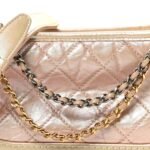 Iridescent Aged Calfskin Quilted Small Gabrielle Hobo Light Pink - Image 8