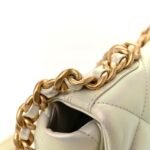 Iridescent Calfskin Quilted Large Chanel 19 Flap White - Image 11