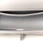 Lambskin Quilted Mini Rectangular Flap Grey - Image 5