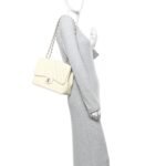 Distressed Patent Jumbo Single Flap White - Image 2