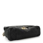 Iridescent Calfskin Quilted Small Chic Quilt Flap Black - Image 4