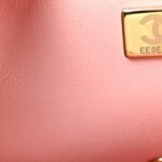 Lambskin Quilted Mini Rectangular Flap Light Pink - Image 7