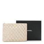 Metallic Aged Calfskin Quilted Medium 2.55 Reissue Cosmetic Case Gold - Image 8