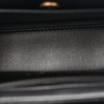 Shiny Aged Calfskin Quilted Nano Kelly Shopper Black - Image 5