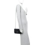 Lambskin Quilted Trendy CC Wallet On Chain WOC Black - Image 2