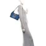 Washed Denim Quilted Mini Chanel 25 Handbag Blue - Image 3