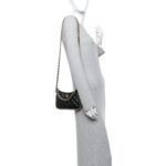 Lambskin Quilted Chain Around Top Handle Mini Bag Black - Image 2