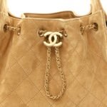 Suede Quilted Mini Chanel 25 Handbag Beige - Image 8
