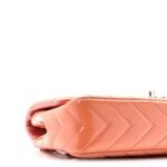 Patent Chevron Quilted Medium Single Flap Pink - Image 9