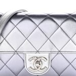 Metallic Lambskin Like A Wallet Flap Silvery Black - Image 9