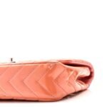Patent Chevron Quilted Medium Single Flap Pink - Image 10