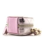 Gradient Metallic Lambskin Quilted Like A Wallet Clutch With Chain Gold Pink - Image 10