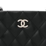 Lambskin Quilted Uniform Crossbody Bag Black - Image 8