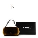 Rabbit Fur Chain Flap Brown - Image 11
