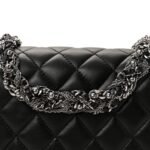 Lambskin Quilted Medium Westminster Pearl Flap Black - Image 8