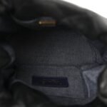 Lambskin Quilted Resin Bi-Color Chain Bucket Bag Black - Image 5