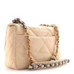 Goatskin Quilted Medium Chanel 19 Flap Beige - Image 3