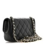 Lambskin Quilted Extra Mini V For Victory Flap Black - Image 3