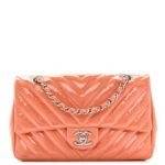Patent Chevron Quilted Medium Single Flap Pink - Image 8
