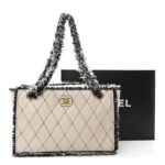 Tweed Calfskin Tweedy Shopping Tote Beige - Image 11