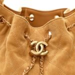 Suede Quilted Small Chanel 25 Handbag Beige - Image 8