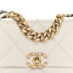 Goatskin Quilted Large Chanel 19 Flap White - Image 9