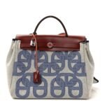H Plume Canvas Vache Hunter Horseshoe Laque Circuit 24 Herbag Zip Retourne 31 Bleu Indigo Ecru Rouge H