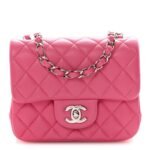 Lambskin Quilted Mini Square Flap Pink