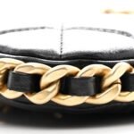 Lambskin Quilted Chain Around Top Handle Mini Bag Black - Image 9