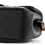 Lambskin Quilted Mini Rectangular Flap Black - Image 10