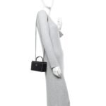 Lambskin Quilted Small Top Handle Vanity Case With Chain Black - Image 2